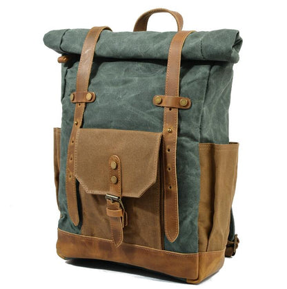 Men's Canvas Backpack Laptop Bag Waterproof Large Capacity Retro Travel Wear-resistant Batik