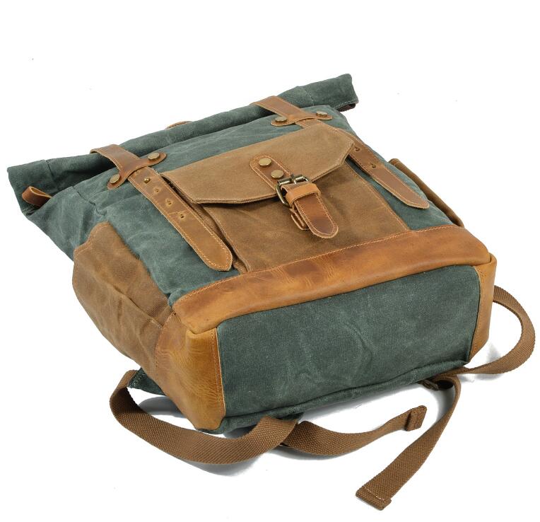 Men's Canvas Backpack Laptop Bag Waterproof Large Capacity Retro Travel Wear-resistant Batik