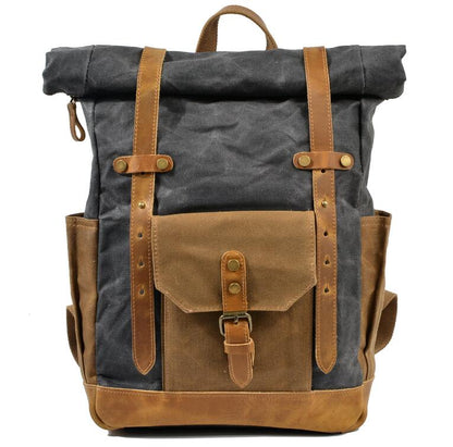 Men's Canvas Backpack Laptop Bag Waterproof Large Capacity Retro Travel Wear-resistant Batik