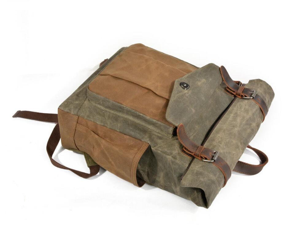 Men's Canvas Backpack Laptop Bag Travel Outdoor Sports Mountaineering Fashion