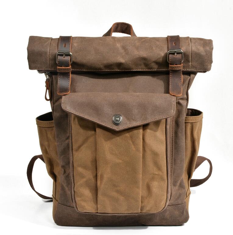 Men's Canvas Backpack Laptop Bag Travel Outdoor Sports Mountaineering Fashion