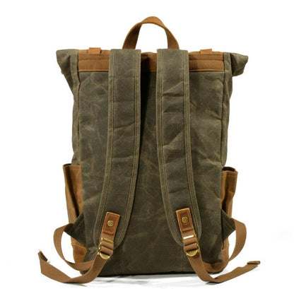 Men's Canvas Backpack Laptop Bag Leisure Travel Large Capacity Durable Washable