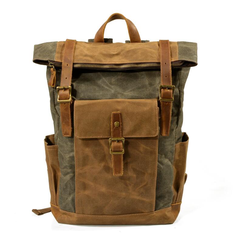 Men's Canvas Backpack Laptop Bag Leisure Travel Large Capacity Durable Washable