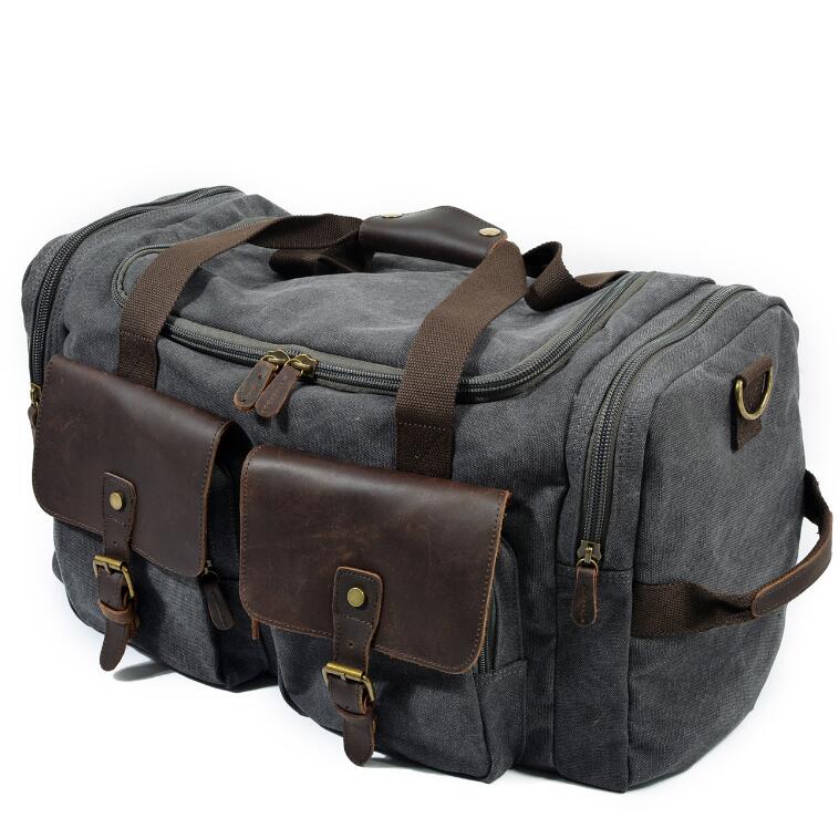 Men's Canvas Duffel Bag Laptop Bag Large Capacity Travel Casual Wear-resistant