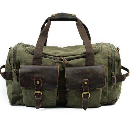 Men's Canvas Duffel Bag Laptop Bag Large Capacity Travel Casual Wear-resistant