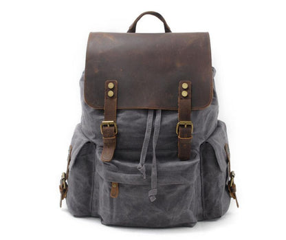 Men's Canvas Backpack Laptop Bag Waterproof Batik Retro Outdoor Traveling