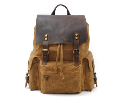 Men's Canvas Backpack Laptop Bag Waterproof Batik Retro Outdoor Traveling