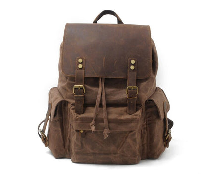 Men's Canvas Backpack Laptop Bag Waterproof Batik Retro Outdoor Traveling