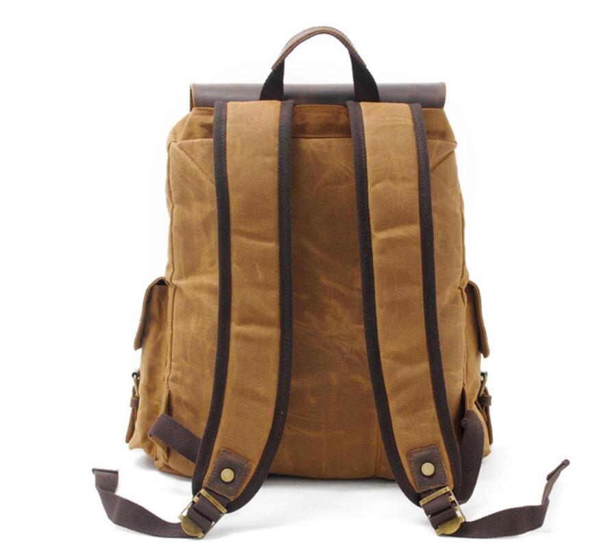 Men's Canvas Backpack Laptop Bag Waterproof Batik Retro Outdoor Traveling