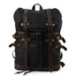 Men's Canvas Backpack Laptop Bag Casual Double Waterproof Outdoor Travel Student