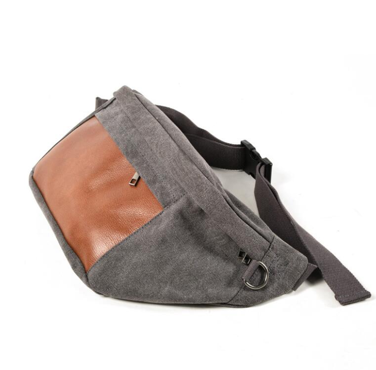 Men's Canvas Fanny Pack Waist Bag Phone Outdoor Large Capacity Tide Cycling Fashion