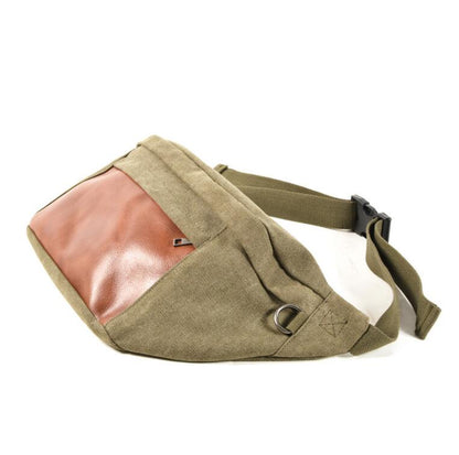 Men's Canvas Fanny Pack Waist Bag Phone Outdoor Large Capacity Tide Cycling Fashion