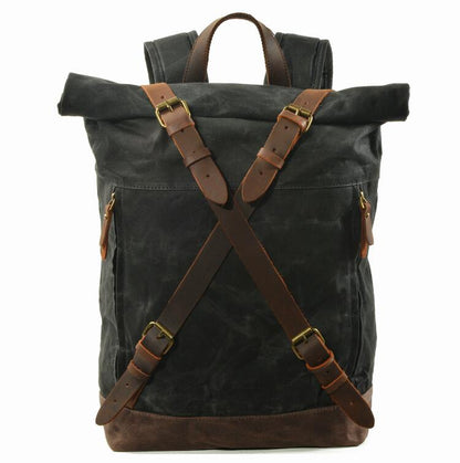 Men's Canvas Backpack Laptop Bag Outdoor School Explosive Anti-theft Mountaineering