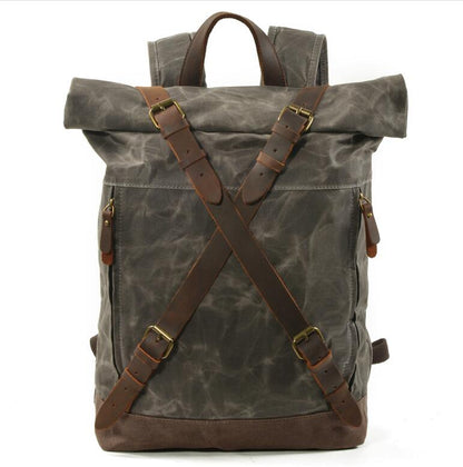 Men's Canvas Backpack Laptop Bag Outdoor School Explosive Anti-theft Mountaineering