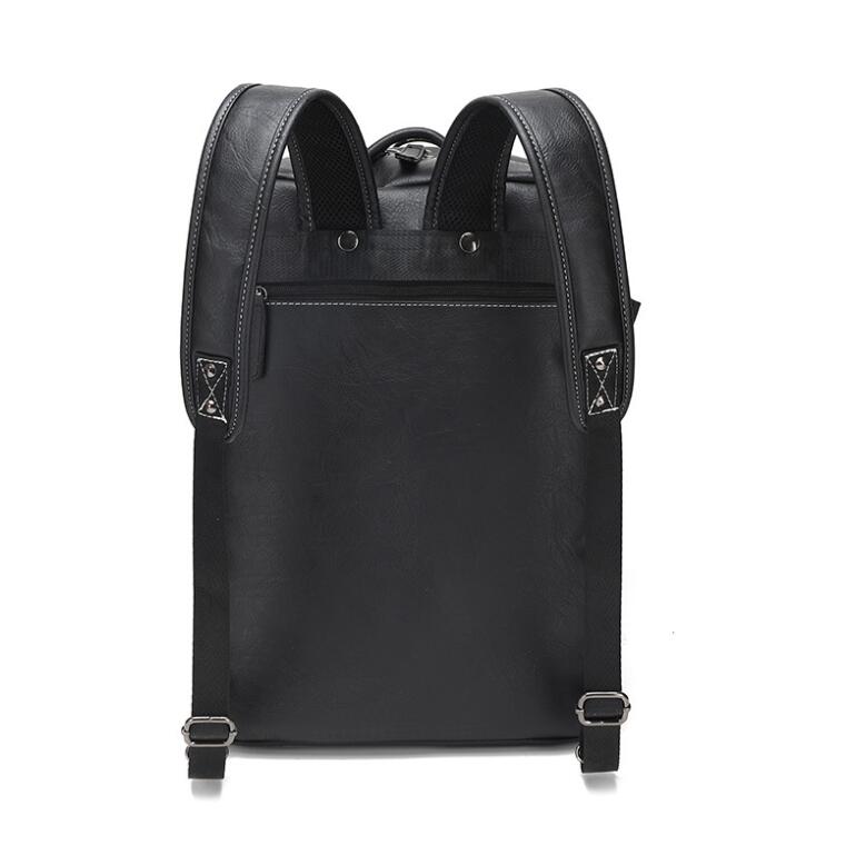 Men's PU Leather Backpack Laptop Bag Travel Large Capacity Portable Diagonal Span Dual Handbag