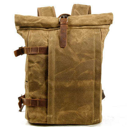 Men's Canvas Backpack Laptop Bag Multifunctional Anti-theft Mountaineering Anti-splash