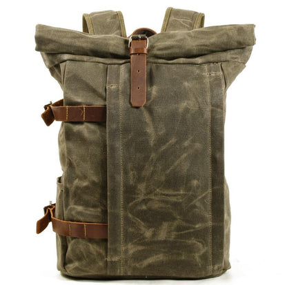 Men's Canvas Backpack Laptop Bag Multifunctional Anti-theft Mountaineering Anti-splash