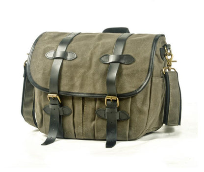 Men's Canvas Messenger Bag Tablet Retro Locomotive Large Capacity Commuting