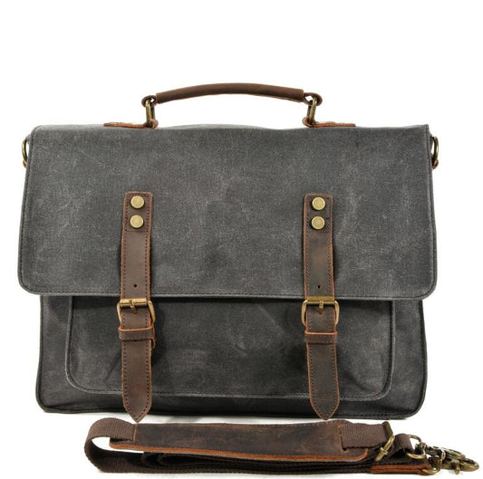 Men's Canvas Briefcase Laptop Bag Business Cross-body Casual Multi-function