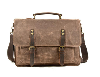 Men's Canvas Briefcase Laptop Bag Business Cross-body Casual Multi-function