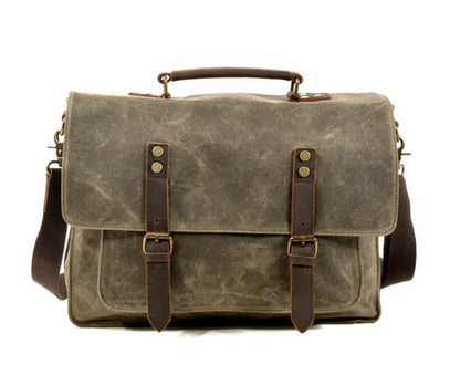 Men's Canvas Briefcase Laptop Bag Business Cross-body Casual Multi-function