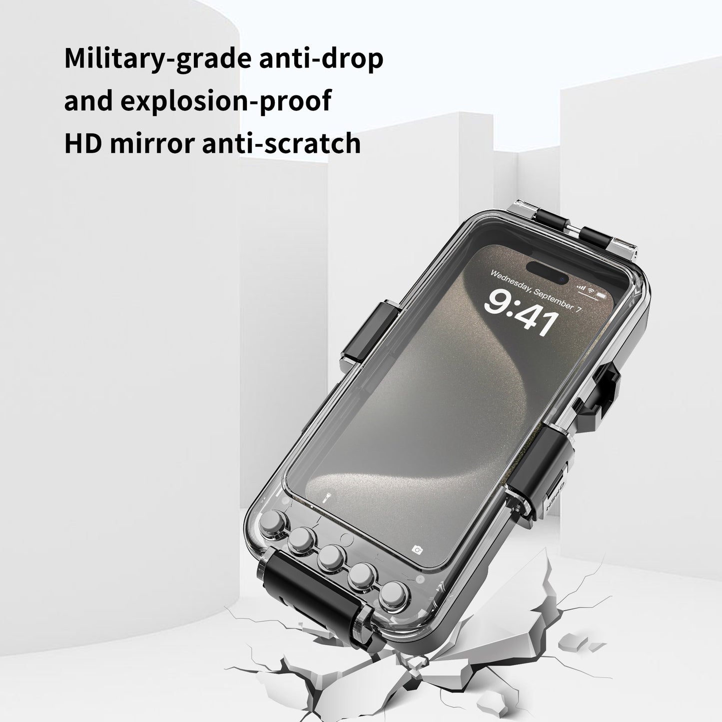 Ultramarine Technology 99FT Waterproof Phone Case | Air Inflation HD & Military Protection 