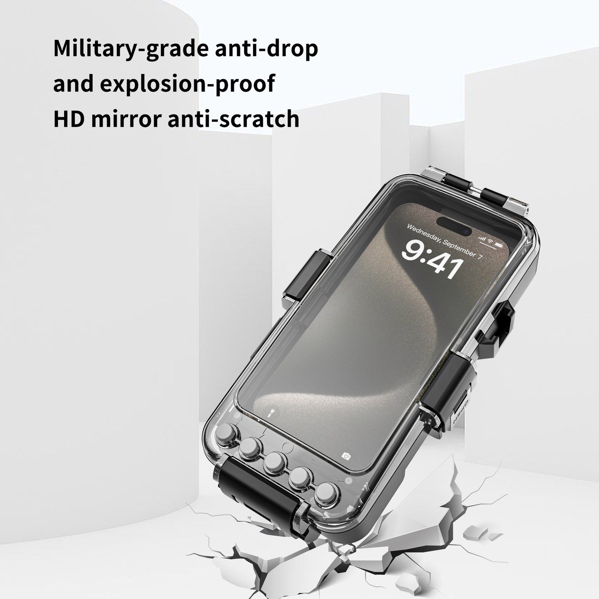 Ultramarine Technology 99FT Waterproof Phone Case | Air Inflation HD & Military Protection 