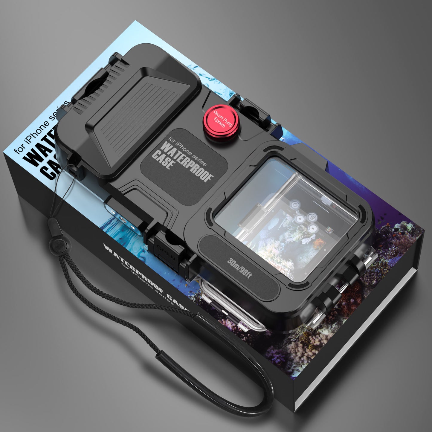 Ultramarine Technology 99FT Waterproof Phone Case | Air Inflation HD & Military Protection 