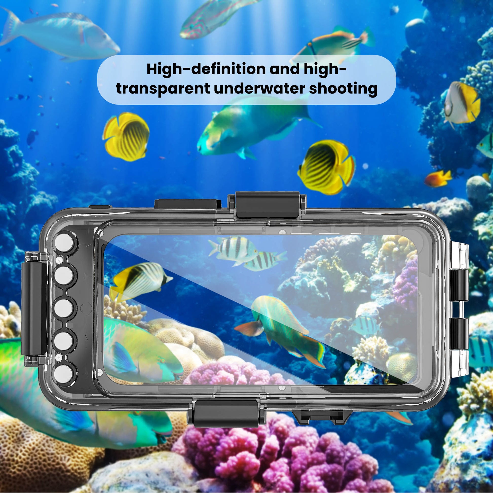 Ultramarine Technology 99FT Waterproof Phone Case | Air Inflation HD & Military Protection 