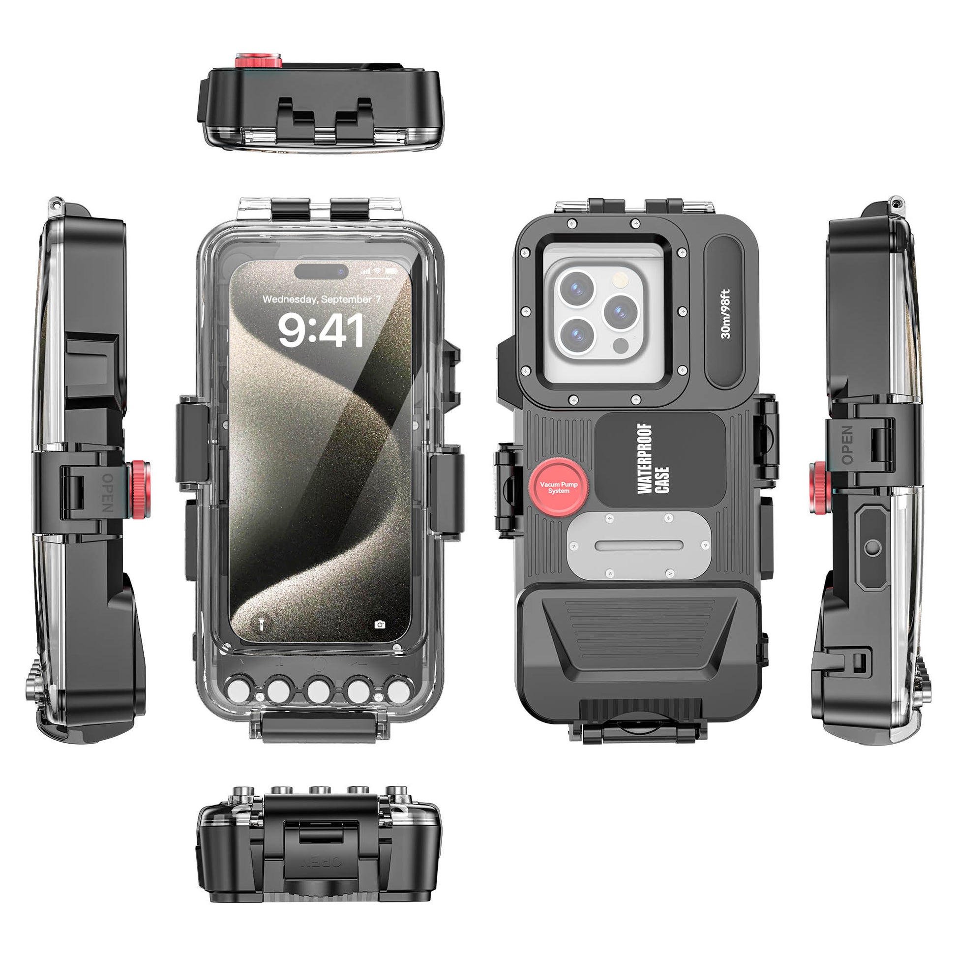 Ultramarine Technology 99FT Waterproof Phone Case | Air Inflation HD & Military Protection 