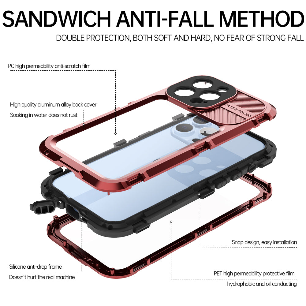 Lens Protection Waterproof Apple iPhone 13 Pro Case Aluminum