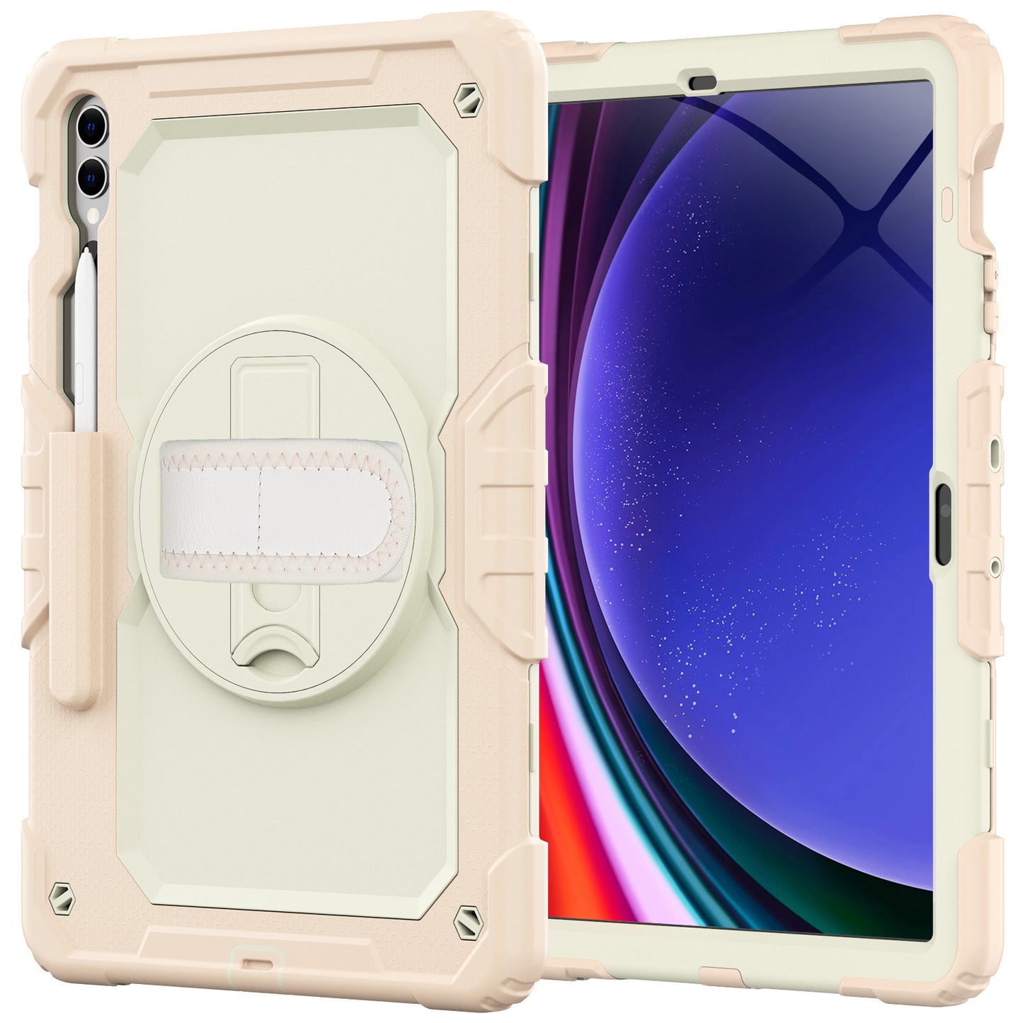 Tough Strap Built-in Screen Protector Galaxy Tab S9 FE Case Multi-functional