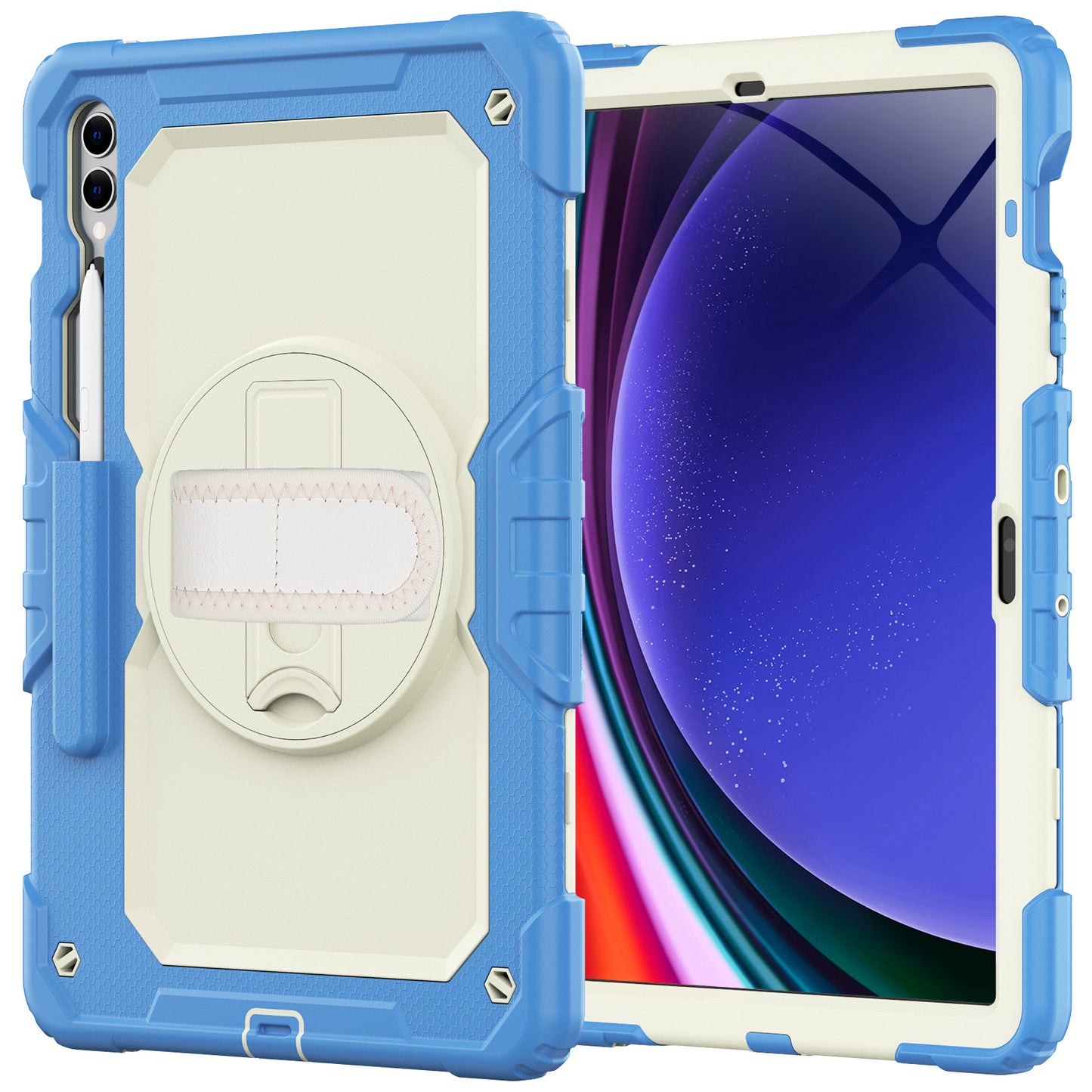 Tough Strap Built-in Screen Protector Galaxy Tab S9 FE Case Multi-functional