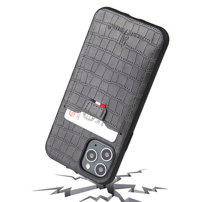 Crocodile Leather iPhone 11 Pro Case Business Card Holder Deluxe