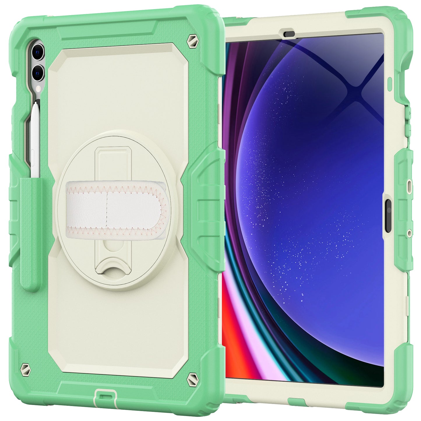 Tough Strap Built-in Screen Protector Galaxy Tab S9 FE Case Multi-functional