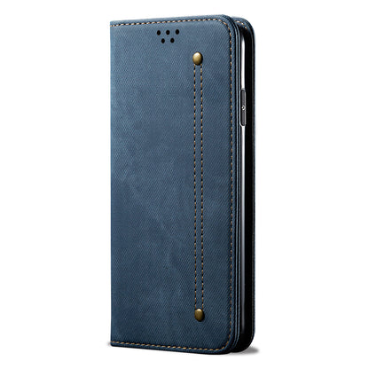 Retro Demin Wallet Leather iPhone 15 Pro Max Case Frosted TPU Shell