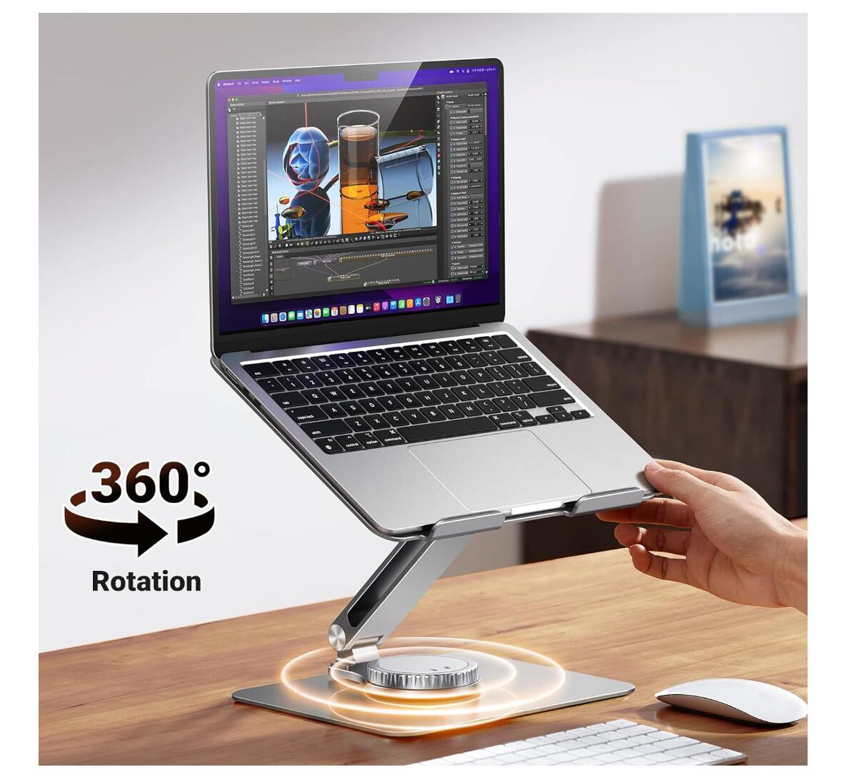 Adjustable 360 Rotating Base Holder Laptop Stand Ergonomic