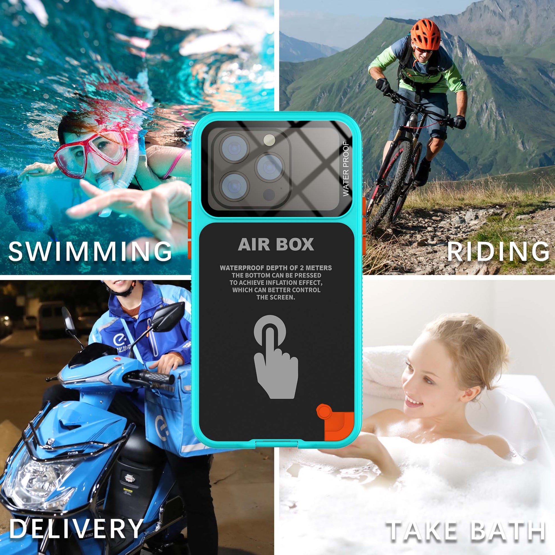 Ultramarine Technology All-Weather Waterproof Phone Case Rider IP68 with Lanyard & Neck Strap - iPhone 12