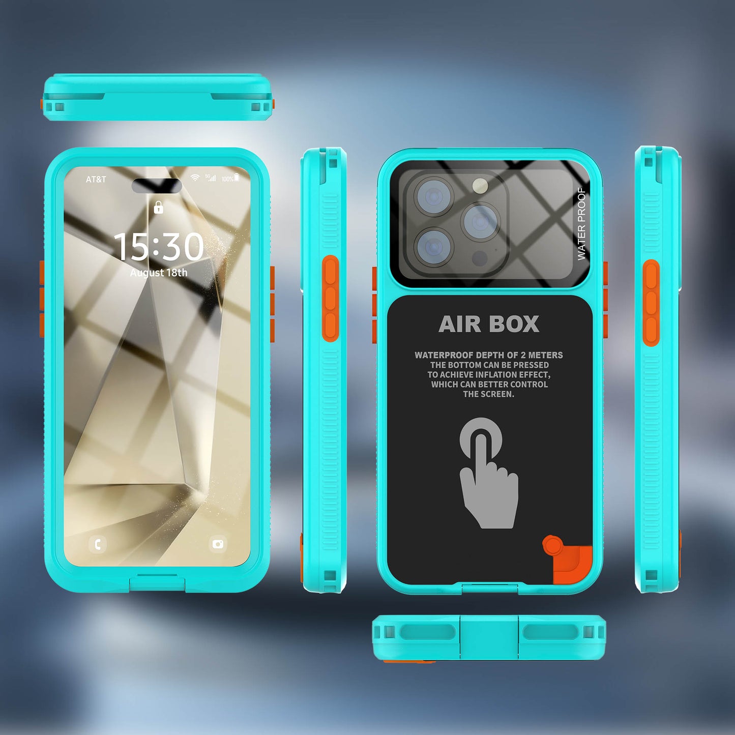 Ultramarine Technology All-Weather Waterproof Phone Case Rider IP68 with Lanyard & Neck Strap - iPhone 12