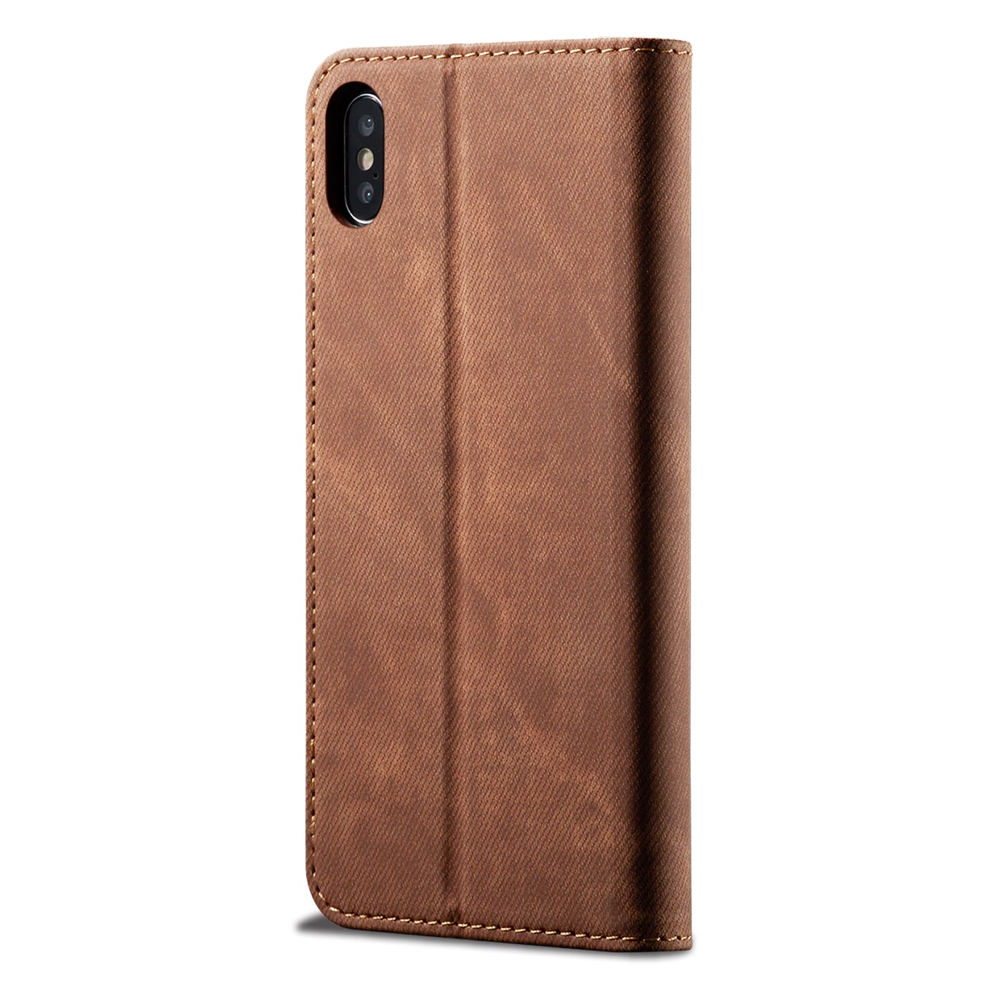 Retro Demin Wallet Leather Apple iPhone Xs Case Frosted TPU Shell