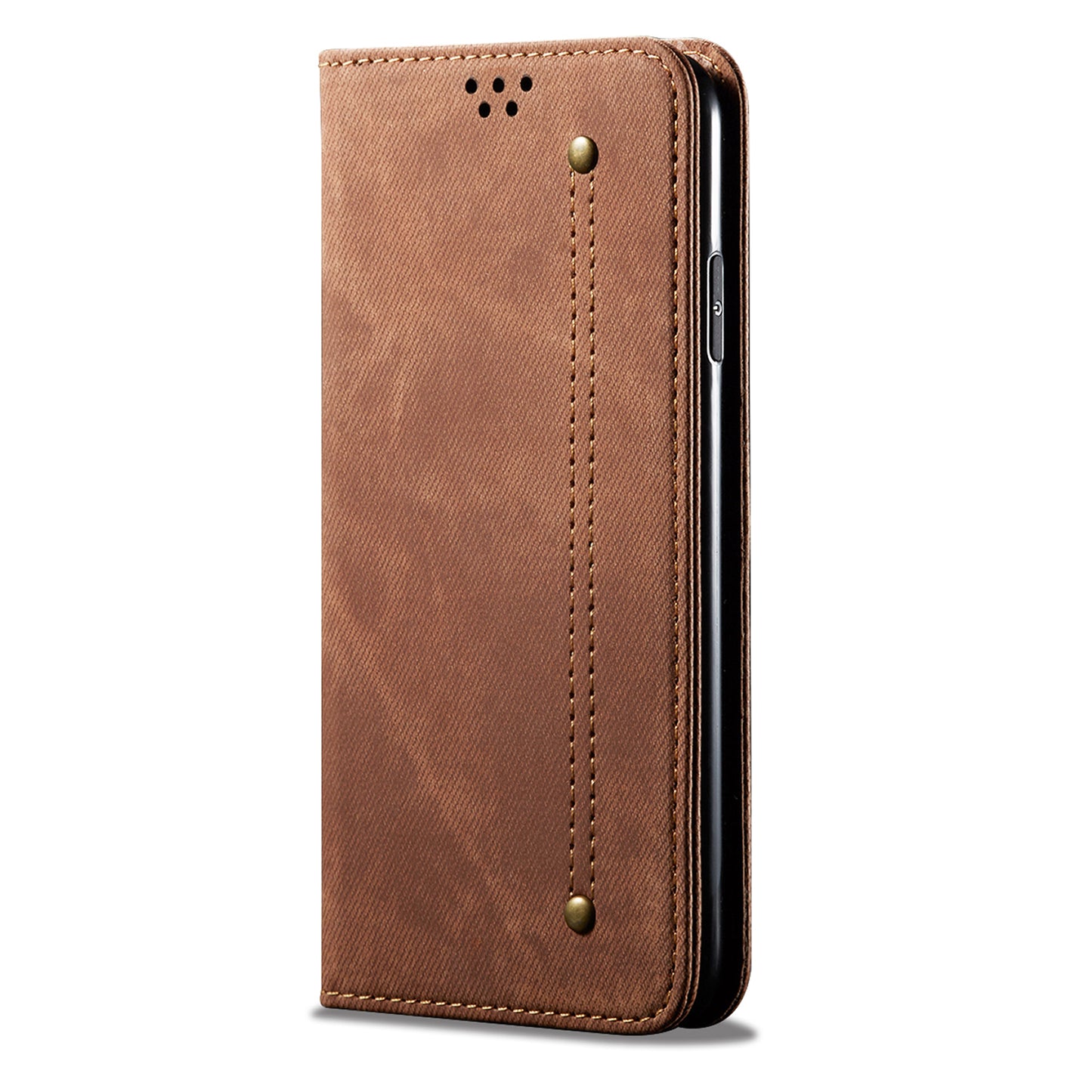 Retro Demin Wallet Leather Apple iPhone Xs Case Frosted TPU Shell