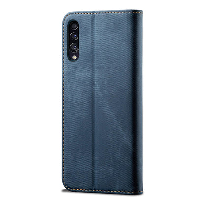 Retro Demin Wallet Leather Samsung Galaxy A50 Case Frosted TPU Shell