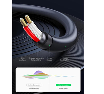 Bi-Directional 3.5mm Female to 2-RCA Male Cable Gold Plated