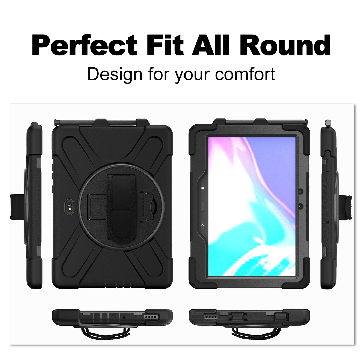 Pirate King Galaxy Tab Active4 Pro Case 360 Rotating Stand Hand