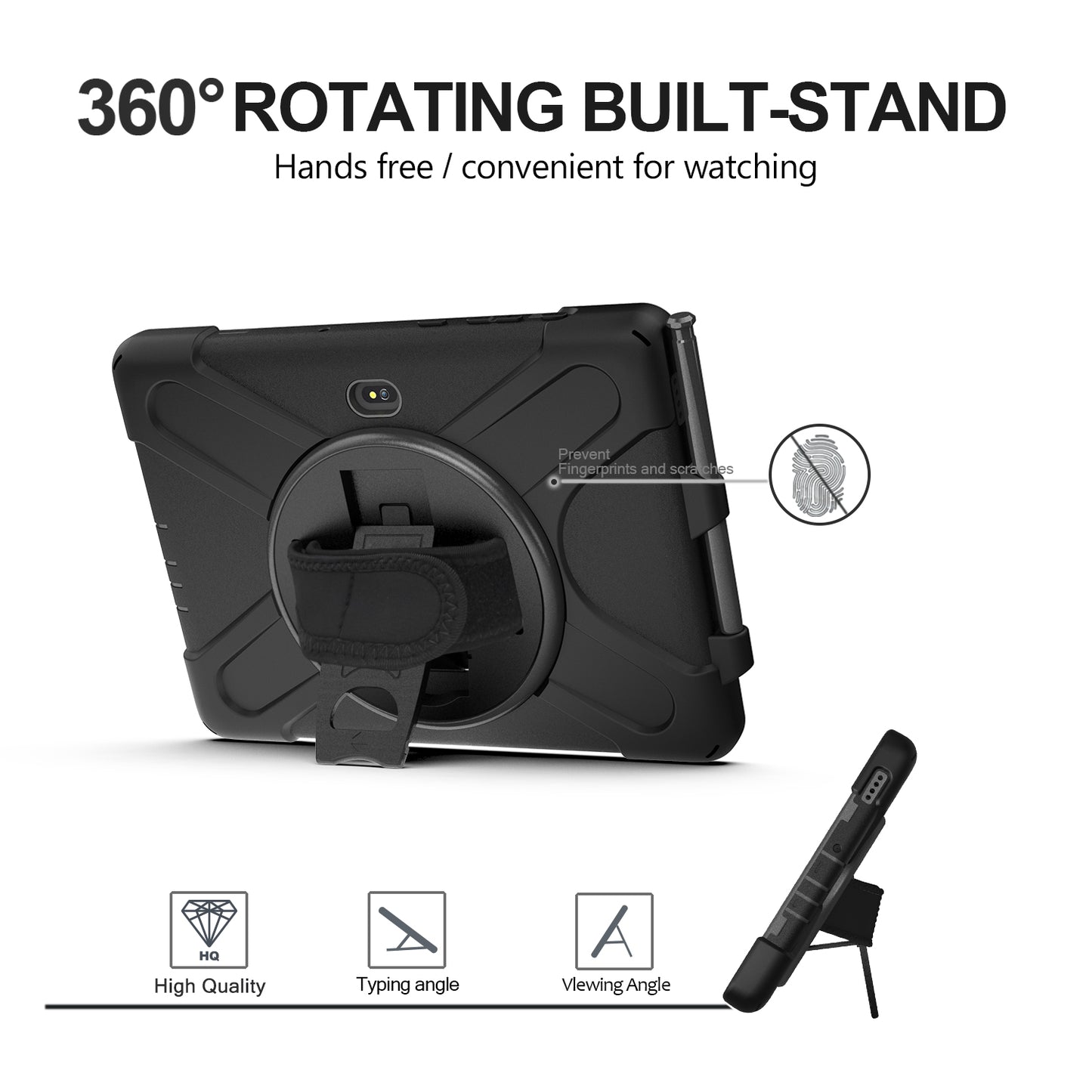 Pirate King Galaxy Tab Active4 Pro Case 360 Rotating Stand Hand