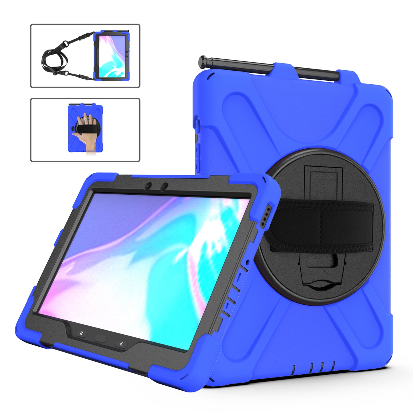 Pirate King Galaxy Tab Active4 Pro Case 360 Rotating Stand Hand