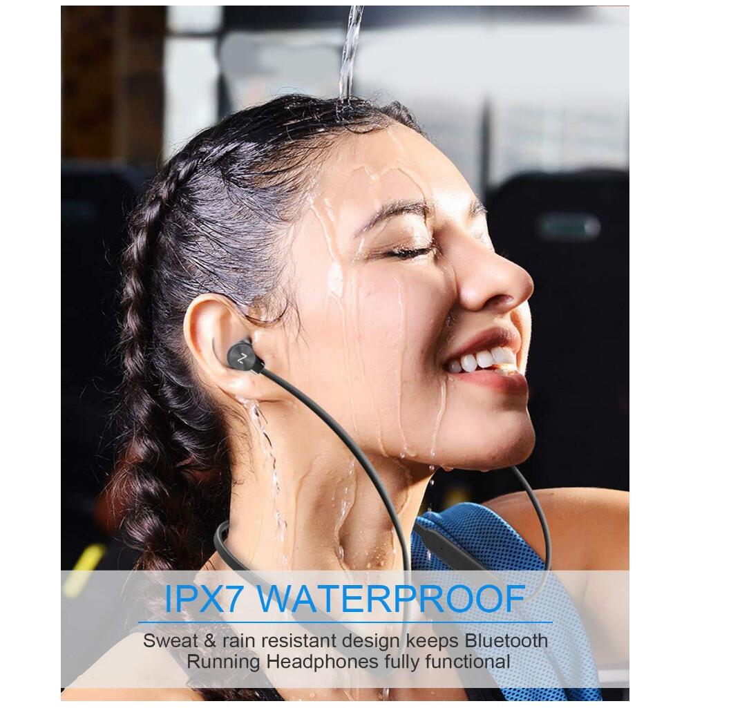 Bluetooth Headset IPX7 Waterproof 18 Hours Playtime Neckband