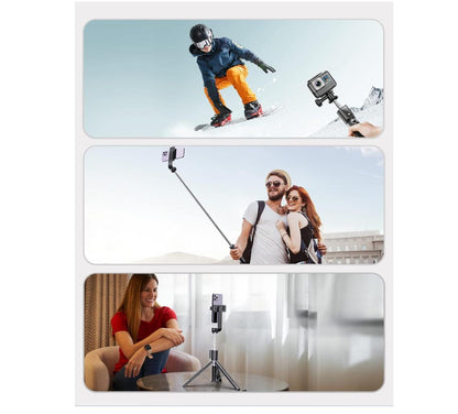 Bluetooth Selfie Stick with Wireless Remote Portable 5-in-1 Triple