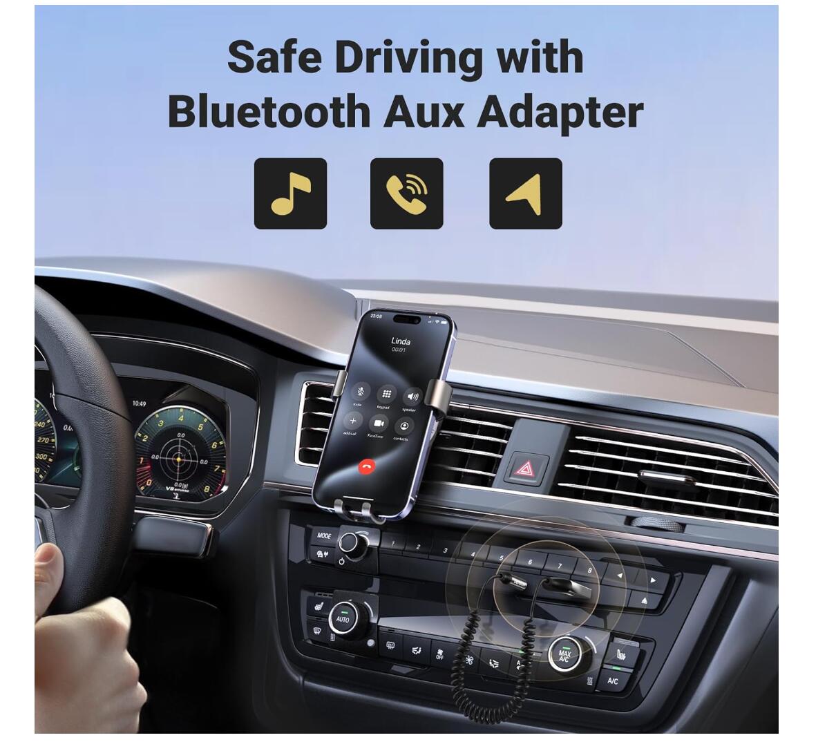 Built-in Micro Hands-Free Calls Bluetooth USB 2.0 to Audio Cable