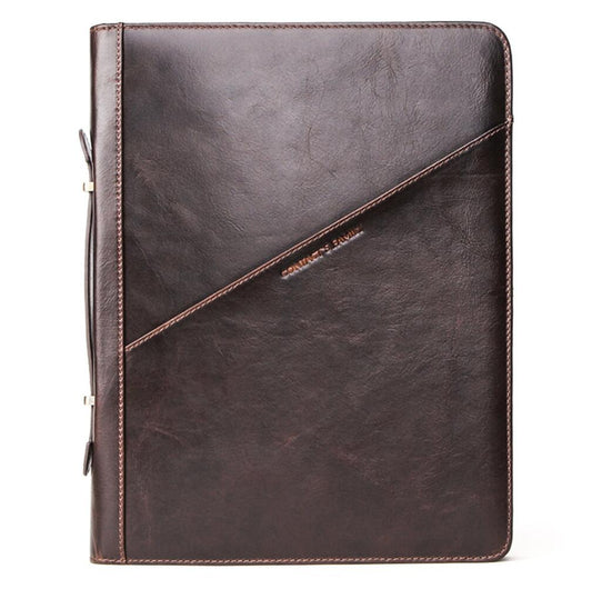 Apple iPad Pro 12.9 Genuine Leather Case Dual Pockets Zipper Portable Interlayer Multifunctional